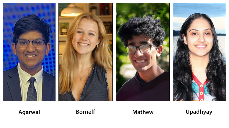 2023-2024  Cutler Bell recipients  Shobhit Agarwal, Franziska Borneff, Daniel Mathew, Kosha Upadhyay,