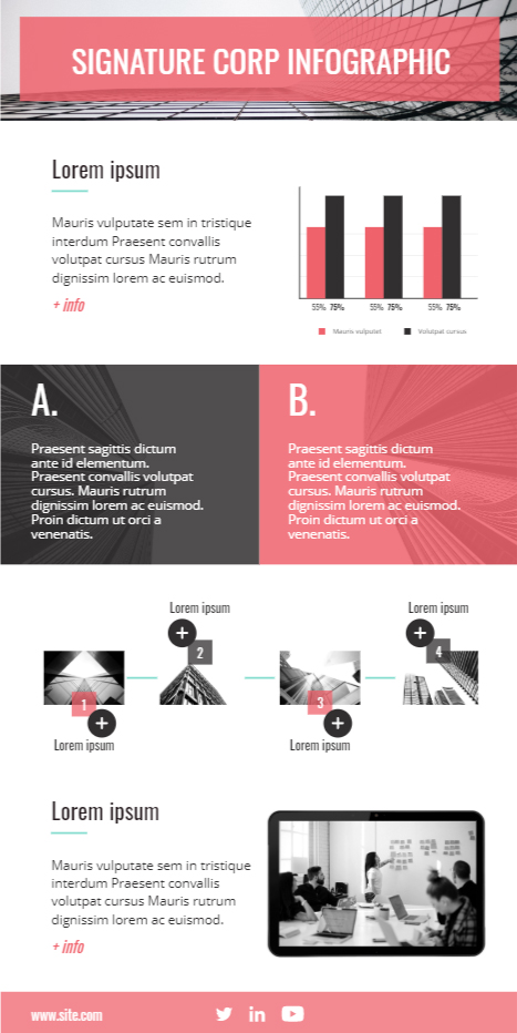 Interactive Corporate Signature Infographic template