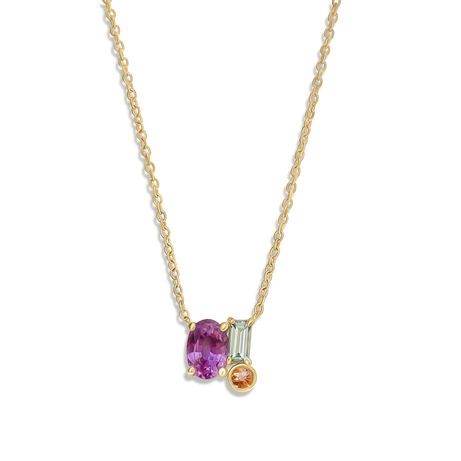 Pink Sapphire Confetti Pendant