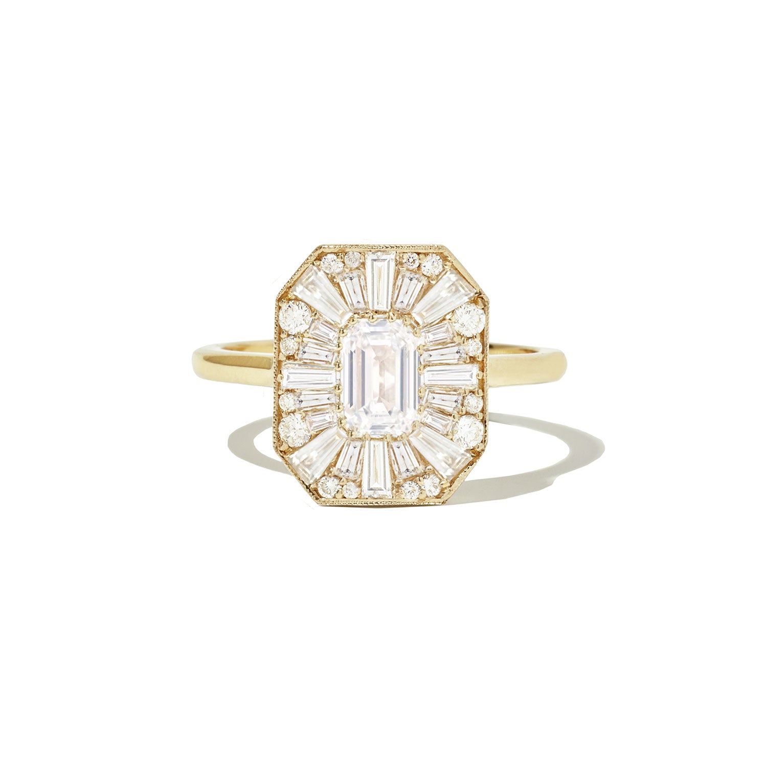 Emerald Cut Ballerina Diamond Mosaic Ring