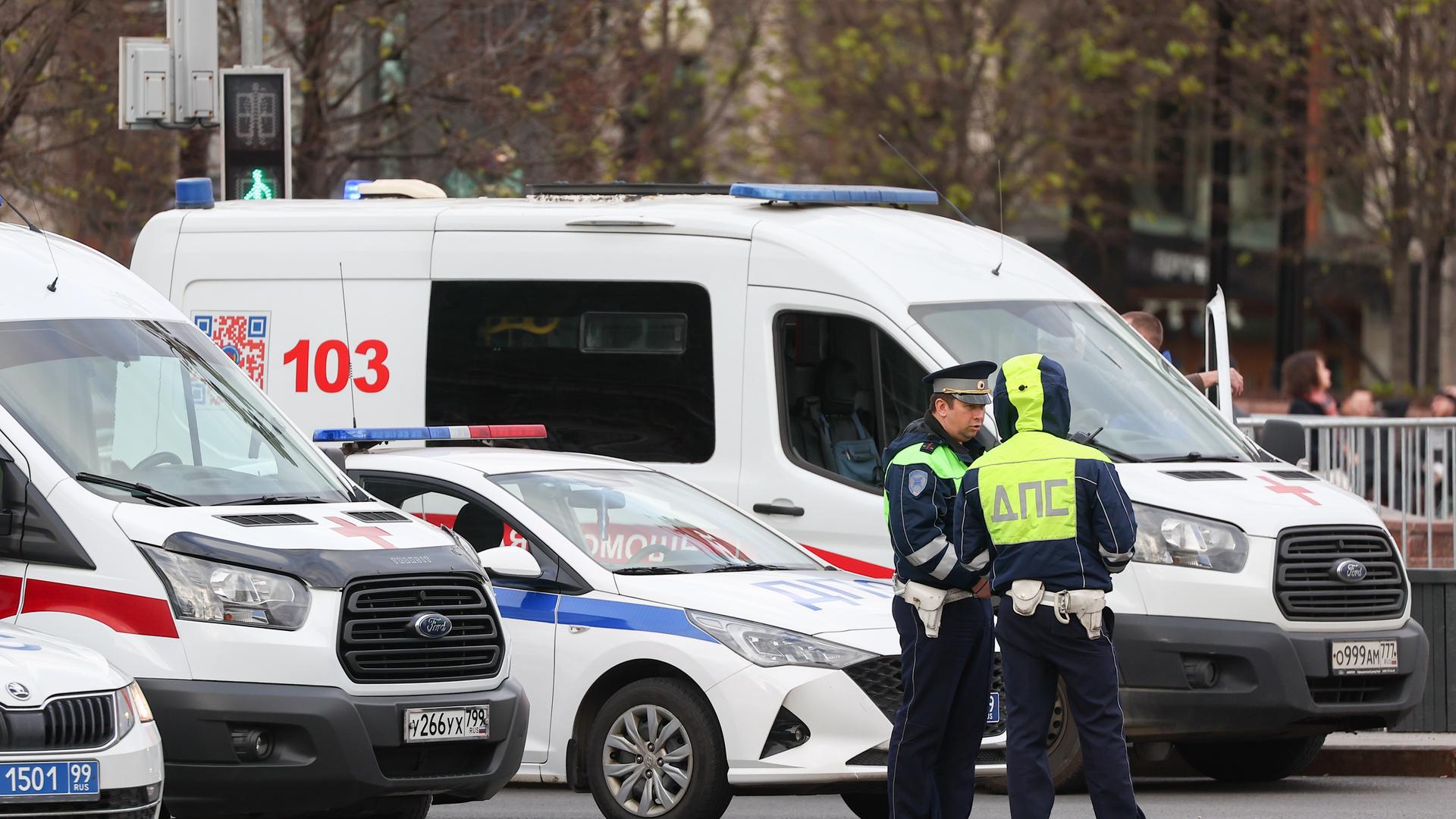 Polizeieinheiten auf den Straßen Moskaus