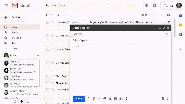 Smart Compose in Gmail