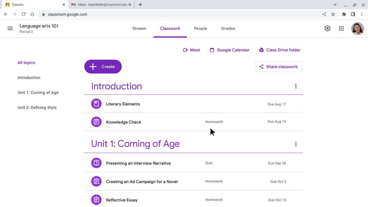 shareable class templates and classwork with new Google Classroom beta