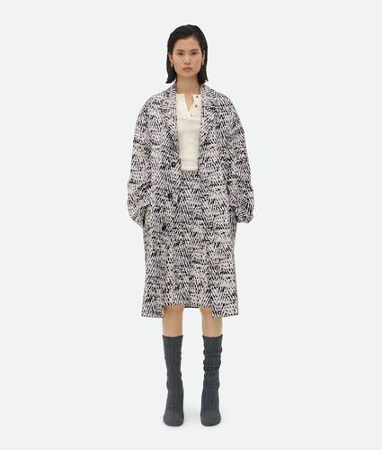 Printed Leather Chevron Coat