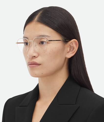 Classic Metal Semi rimless Panthos Eyeglasses