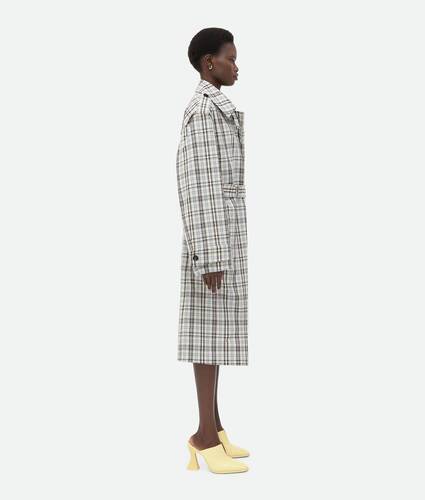 Checked Cotton Trench Coat