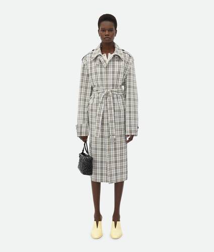 Checked Cotton Trench Coat