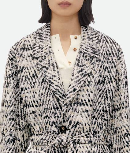 Printed Leather Chevron Coat