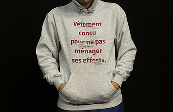 Sweat à capuche gris (taille S à XL) | -30 % ! tarif de 11,67 € HT (au lieu de 16,67 € HT) soit 14,00 € TTC (au lieu de 20,00 € TTC)