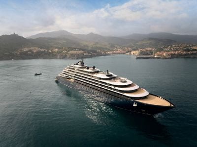 A yacht in the Mediterranean Sea off Collioure