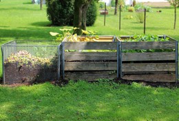 Row of compost bins