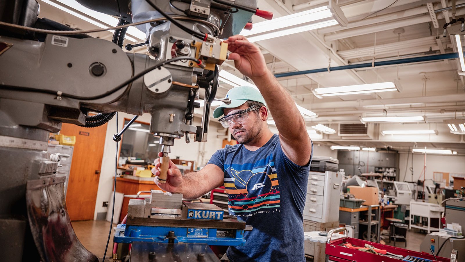 A photo of a person working in a Caltech lab