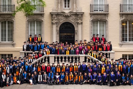 The full undergraduate class of 2023 wearing graduation regalia at Commencement.