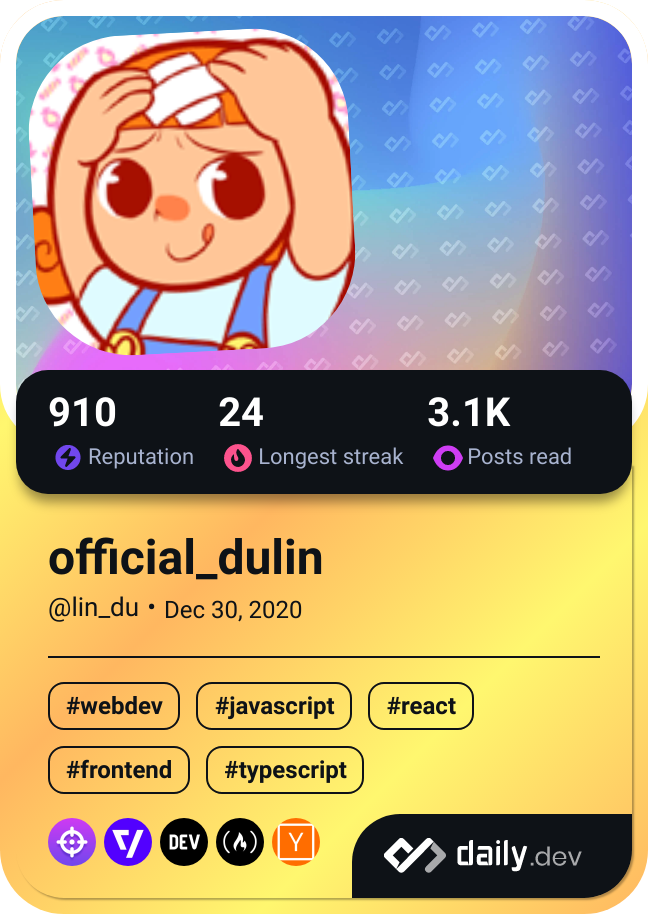 official_dulin's Dev Card