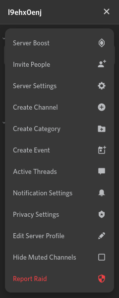 screenshot of guild settings popup