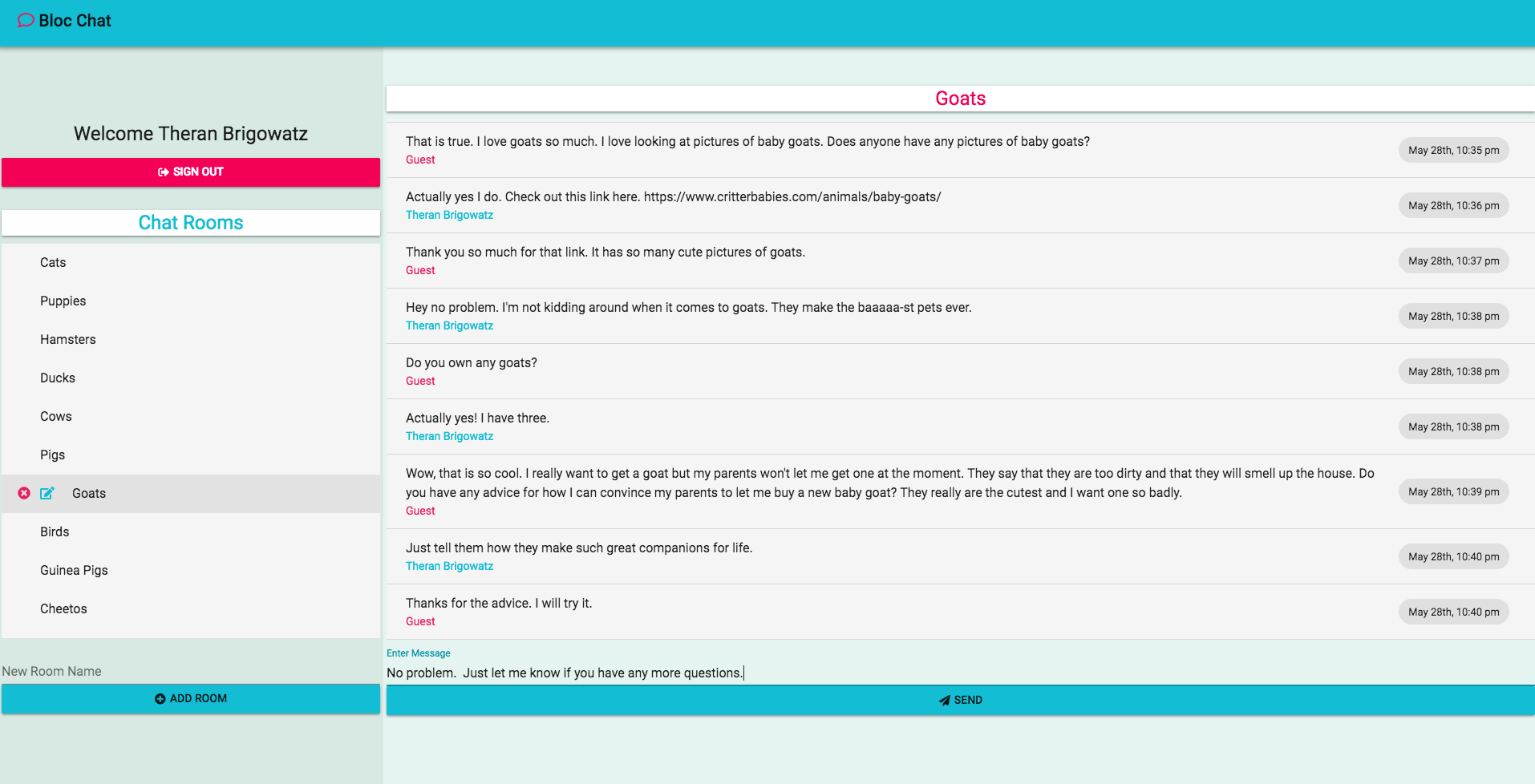 Bloc Chat Screenshot