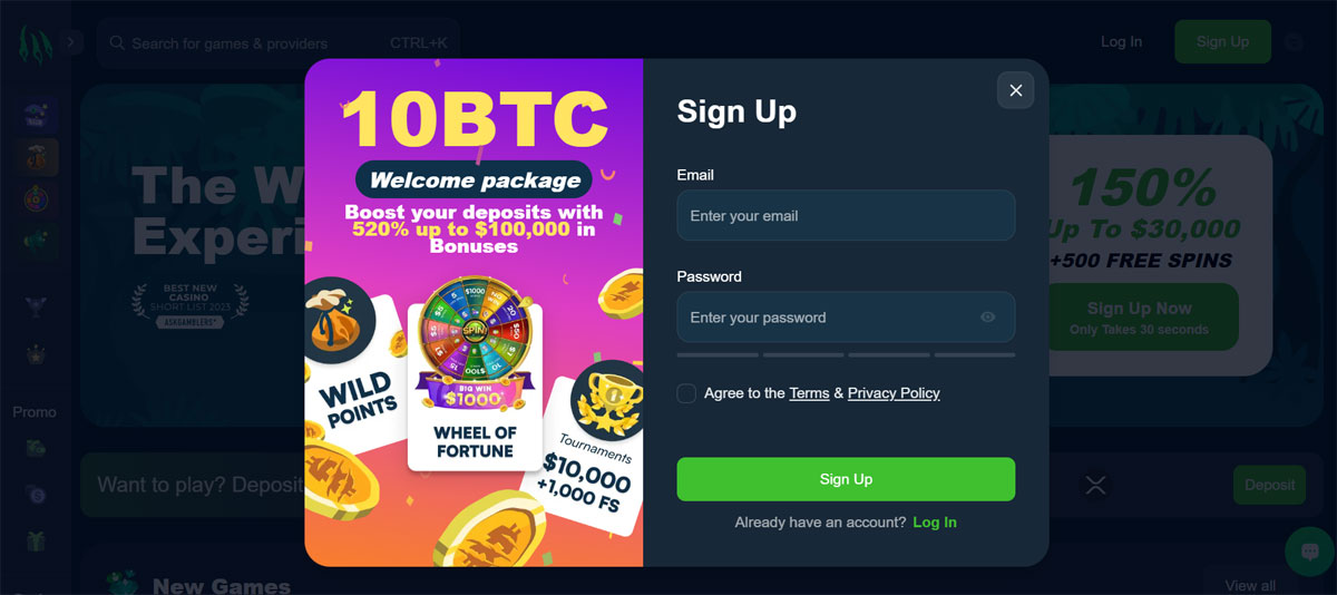 Wild Casino Registration