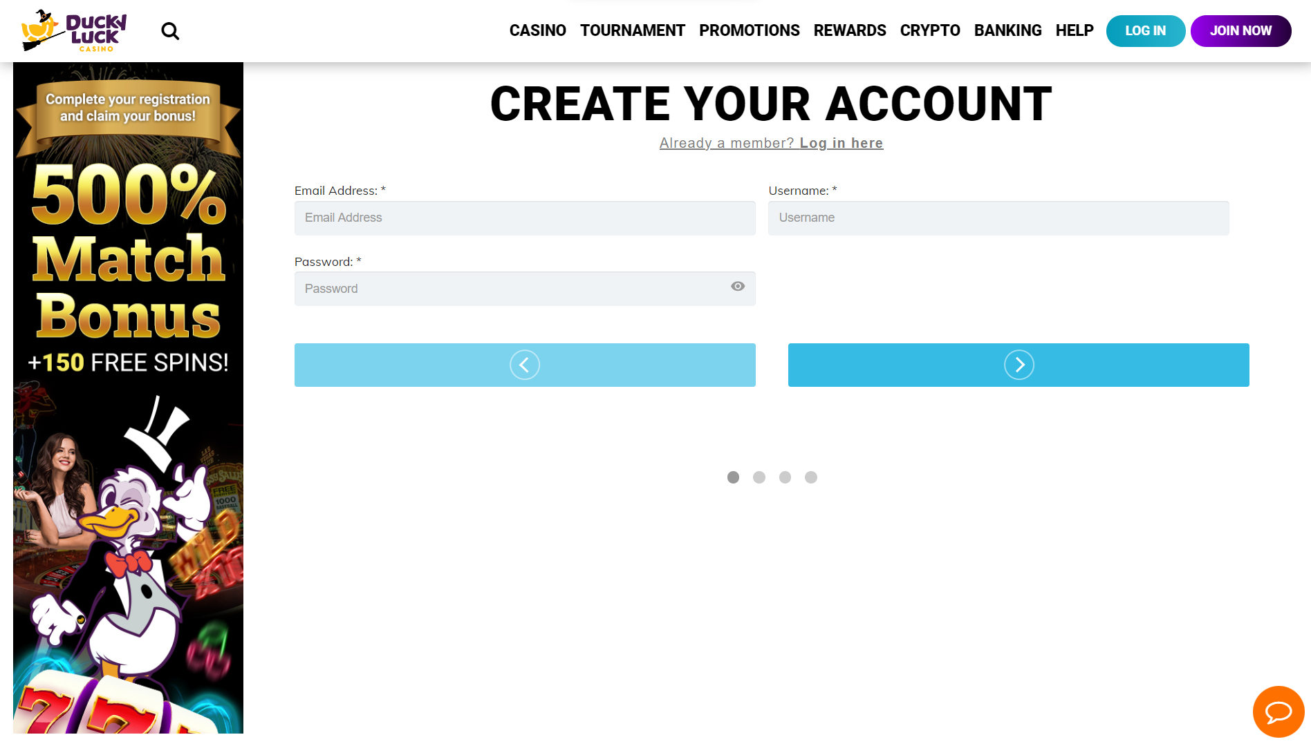 DuckyLuck Casino Sign Up