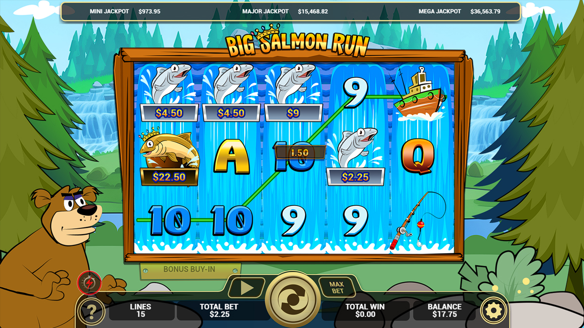 Big Salmon Run Paytable SYmbol Win