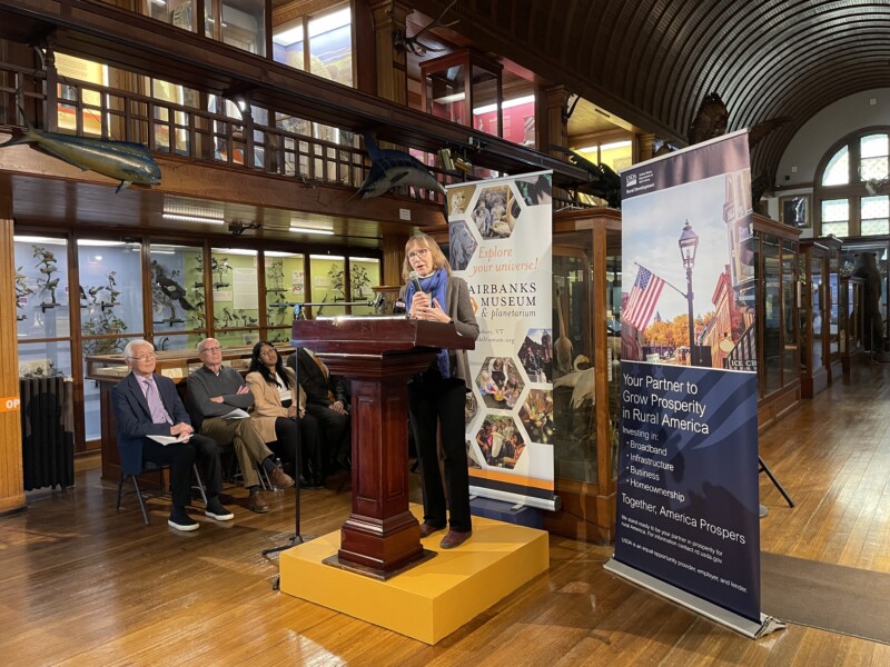 Joyce Judy speaking at Fairbanks Museum