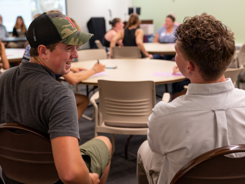 Two students talking