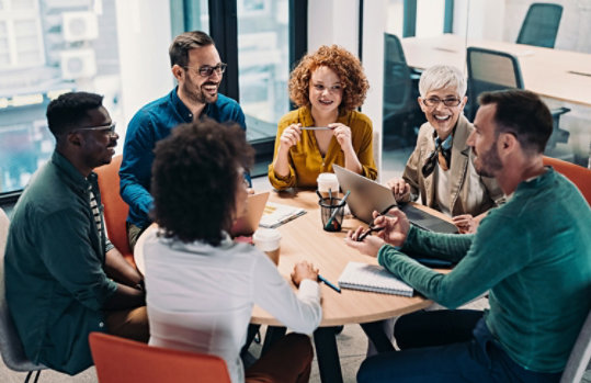A group of smiling volunteers.