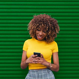 Woman looking at phone