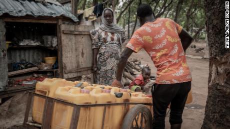 With Aisha almost full term, she is no longer able to go to fetch water and now has to pay up to N500 daily for it to be delivered to her home