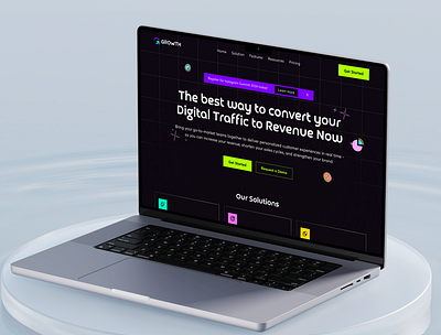 Growth - Digital traffic revenue generator platform branding component dark theme design fintech graphic design illustration layout logo morden design neon theme ui uidesign uiux uxdesign web design