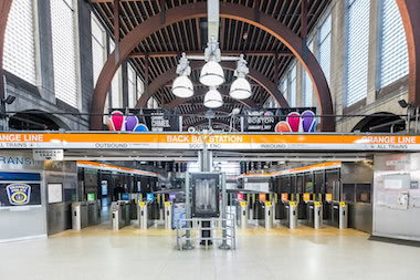 Lobby inside Back Bay station