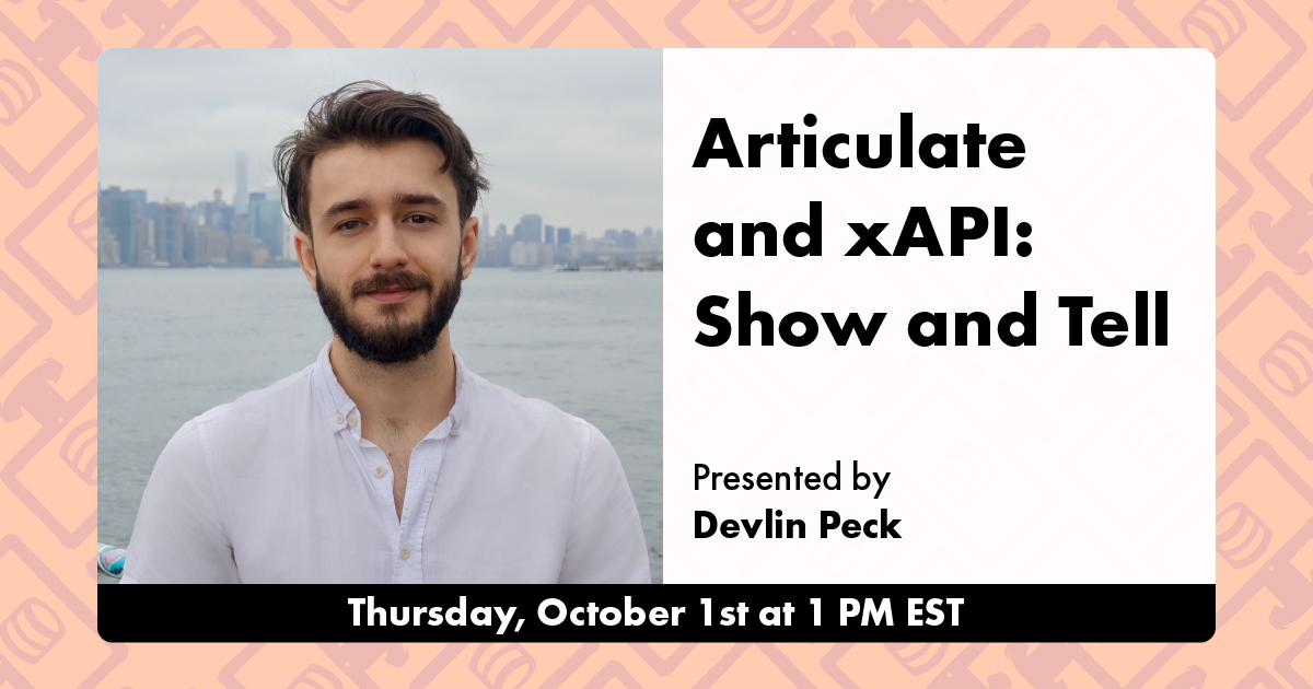 Articulate and xAPI Show and Tell live session cover photo