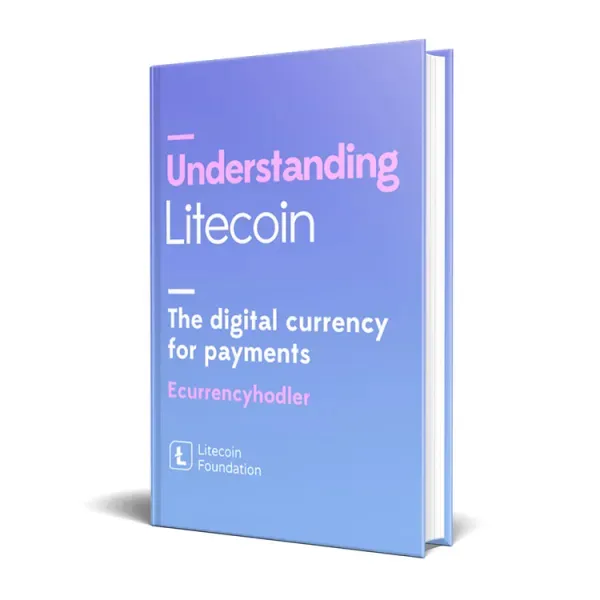 Blue book with title "Understanding Litecoin"
