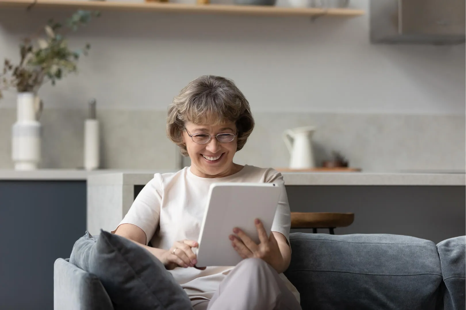 Person Reading on a tablet