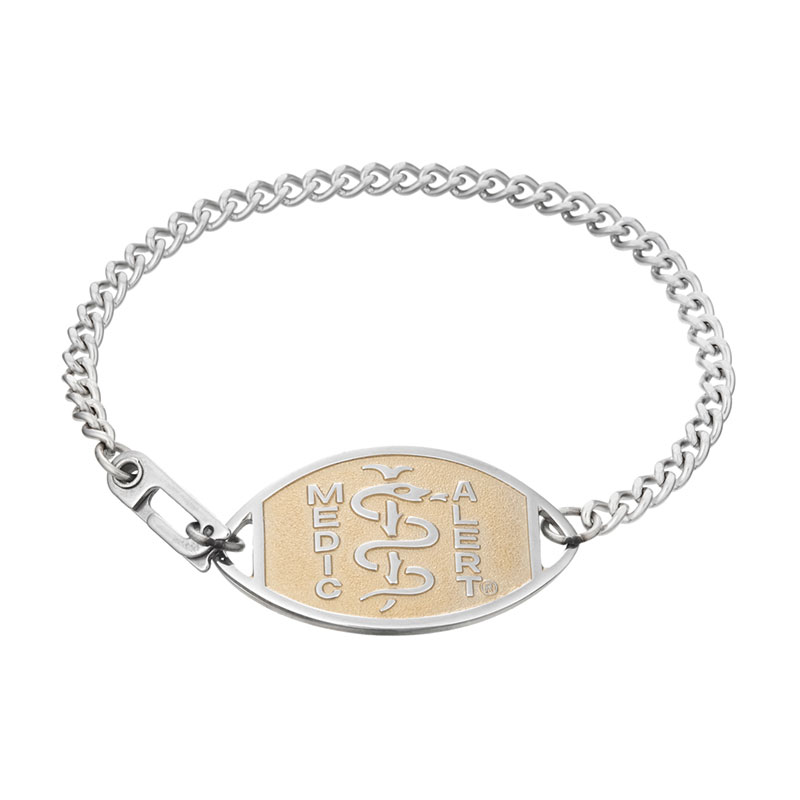 Small Two Tone Embossed Logo Bracelet