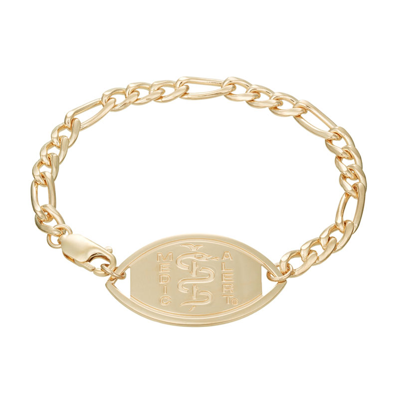 Small Figaro 14k Gold Bracelet