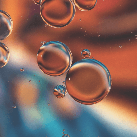 blue and orange bubbles