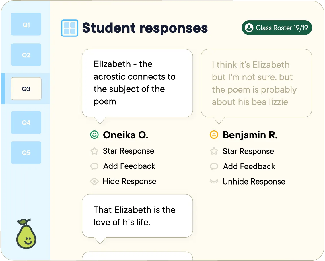 student response card example.