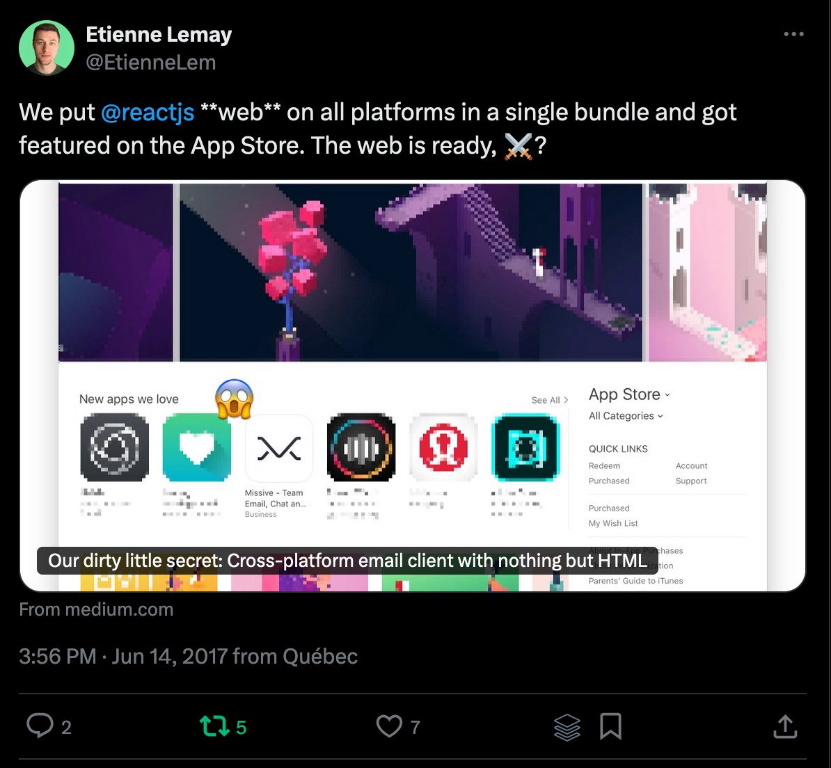 Missive app featured on the App Store