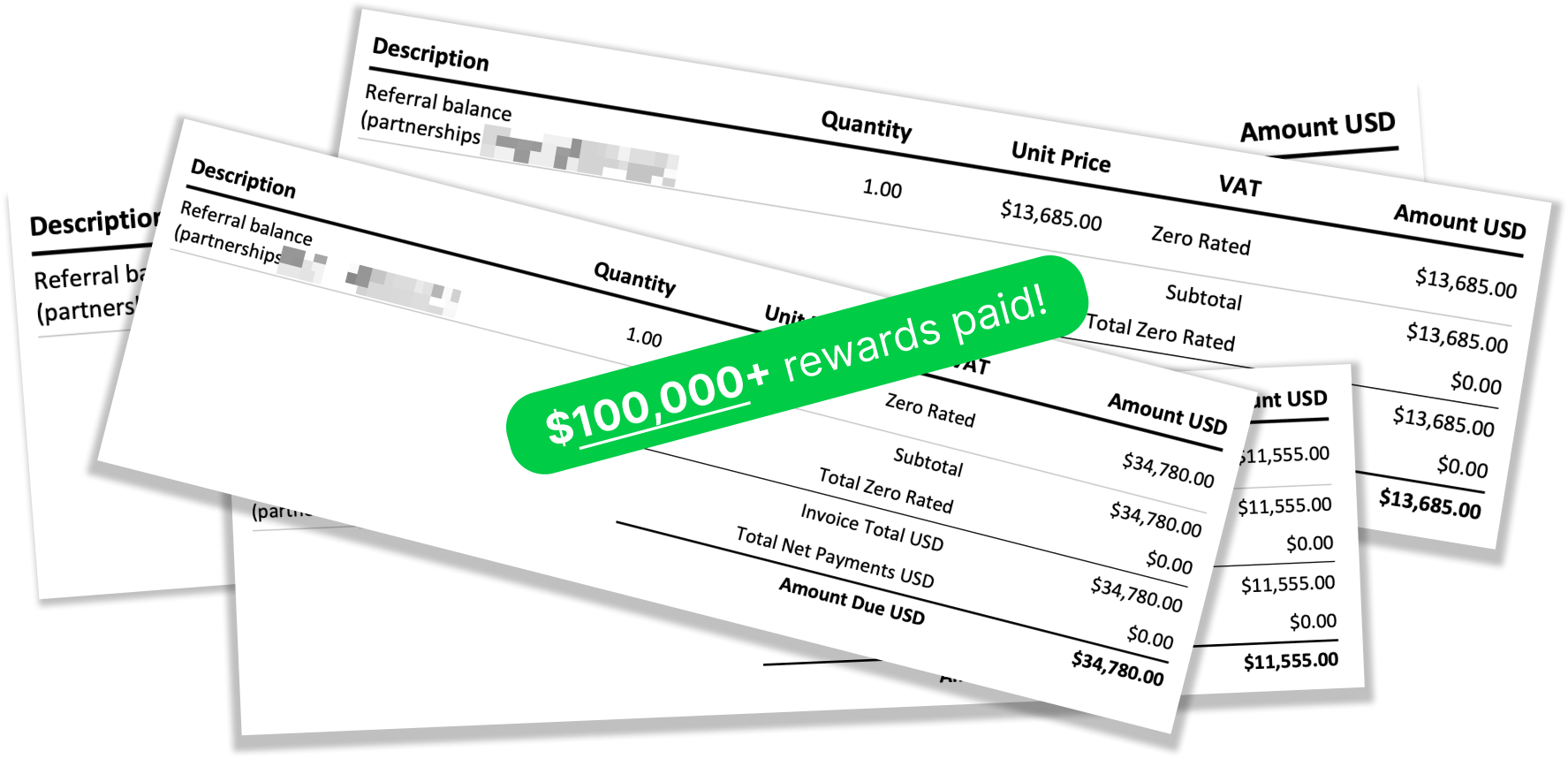 Screenshot of Missive's homemade affiliate program dashboard