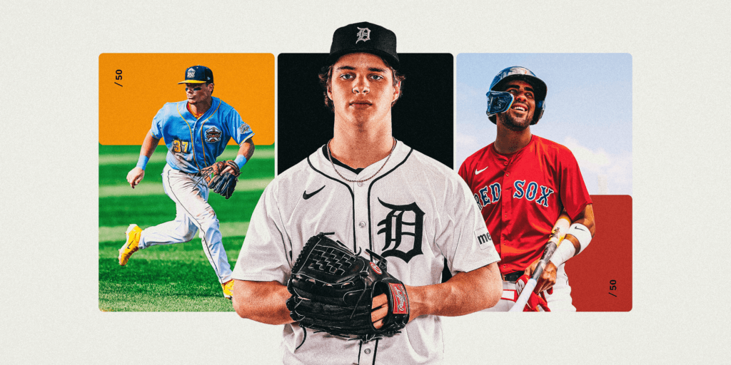 Top 50 MLB prospects: Two Tigers lead off while Bazzana cracks Top 5 of Bowden's rankings