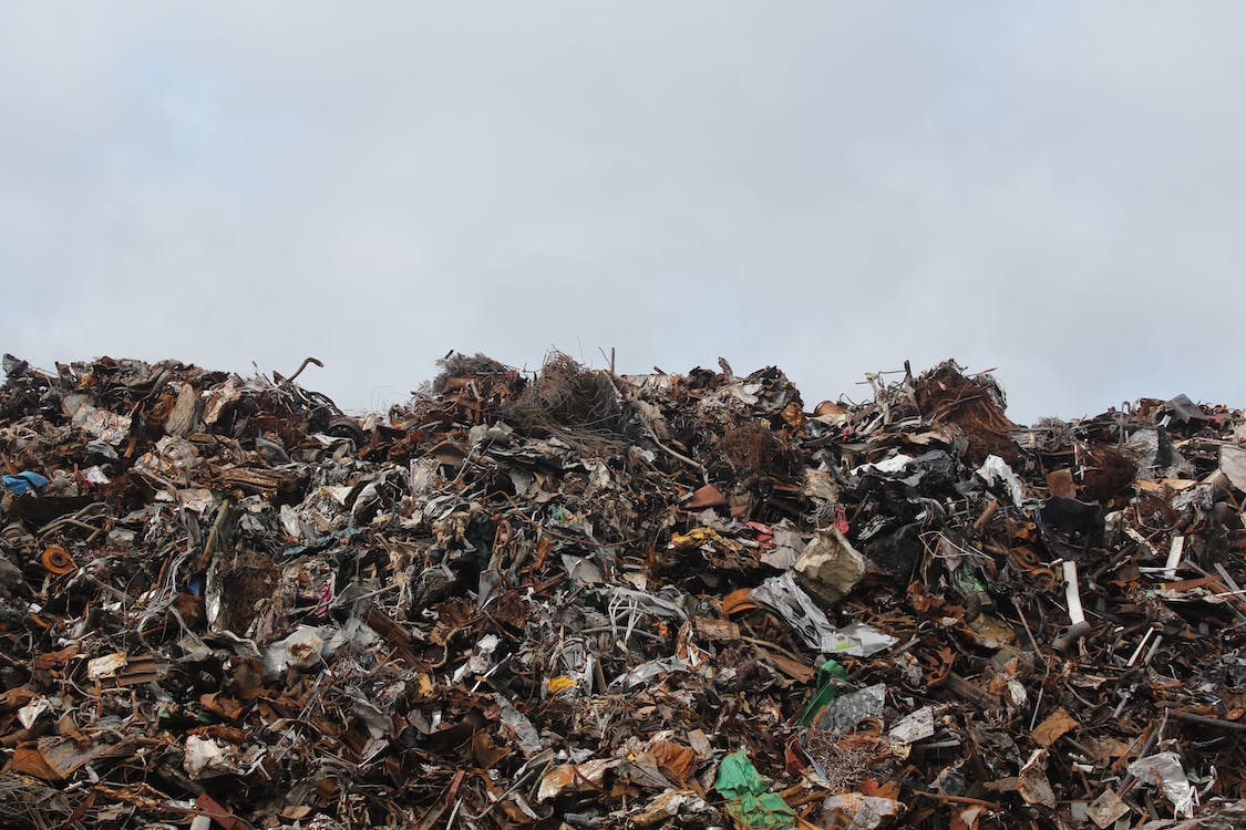 Dumpsite under clear sky