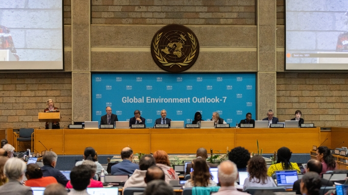 People gathered in a conference hall