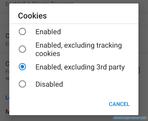 The various Cookie options