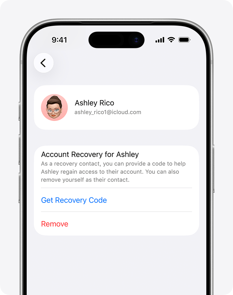 On iPhone, get a recovery code to help a friend or family member regain access to their account.