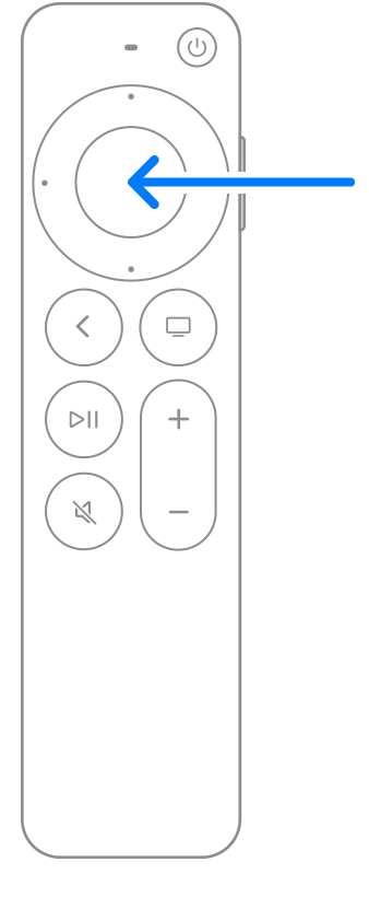 Use the touch surface on Apple TV remote to navigate the setup process.