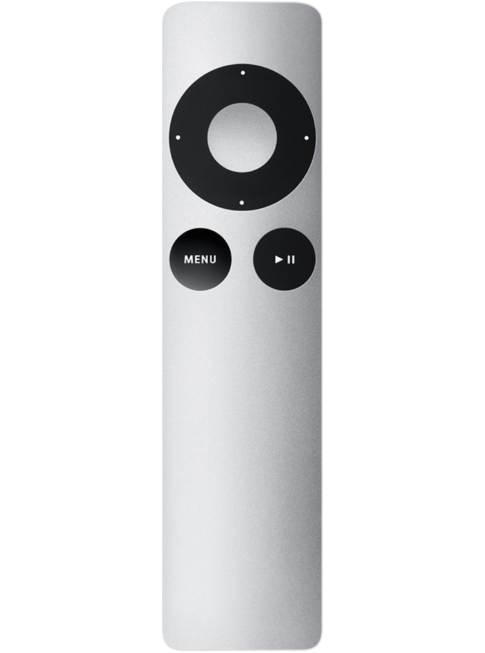 Apple Remote med aluminiumhölje i silver