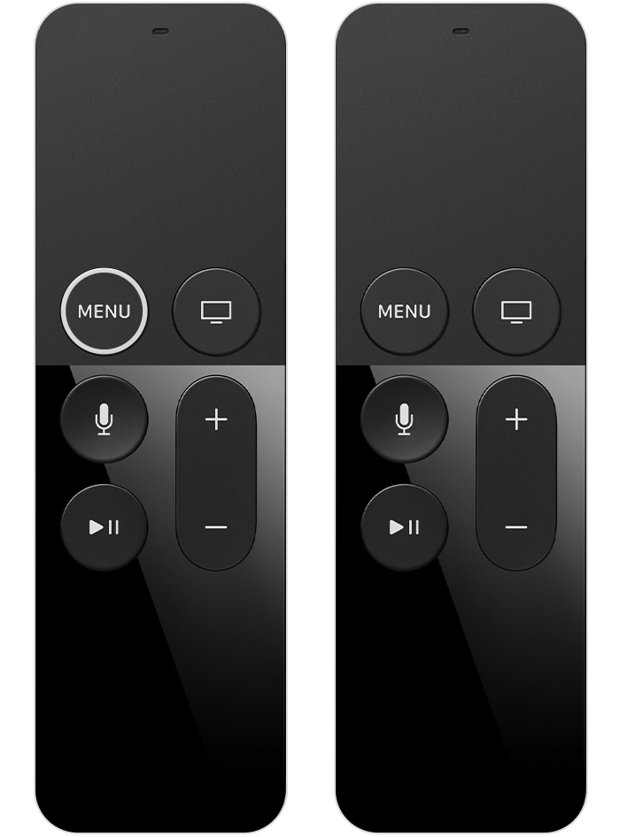 Siri Remote (1st generation) or Apple TV Remote (1st generation) with black aluminum casing and glass Touch surface