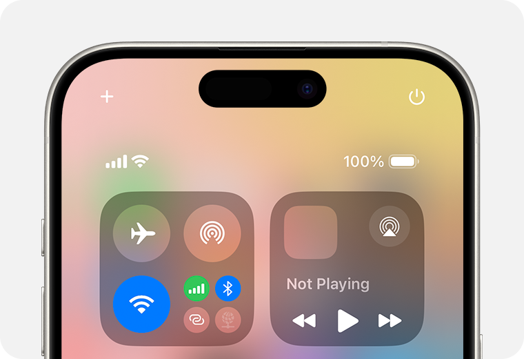 Control Centre on iPhone 15 Pro