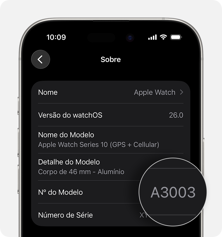 tela do iPhone mostrando os ajustes gerais do Apple Watch