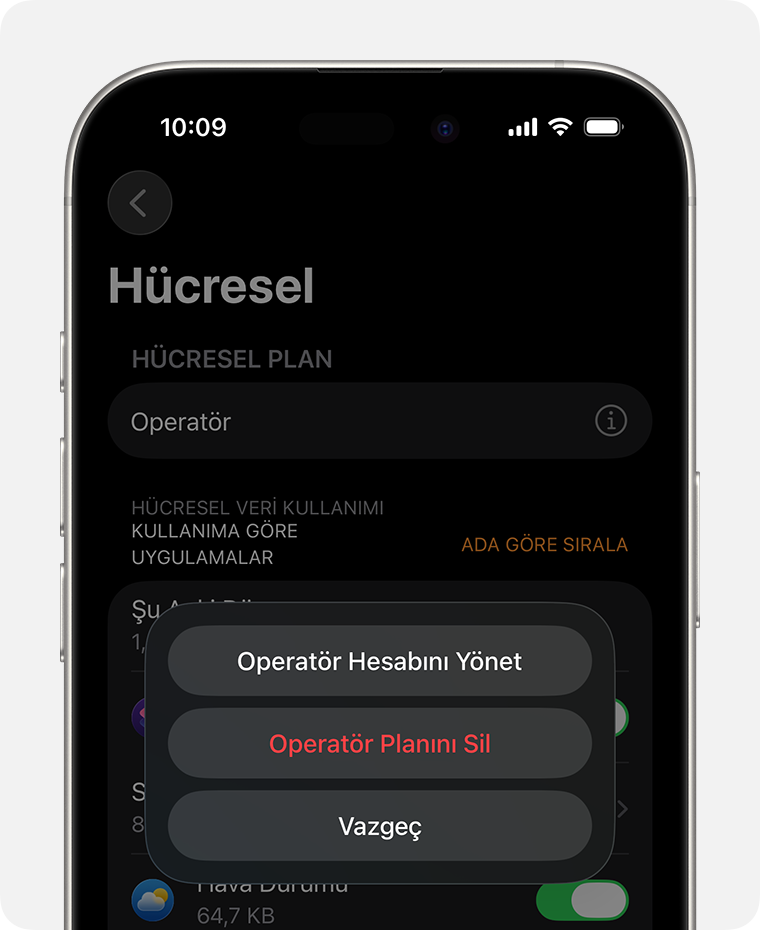 Watch uygulamasında Hücresel ekranını gösteren iPhone